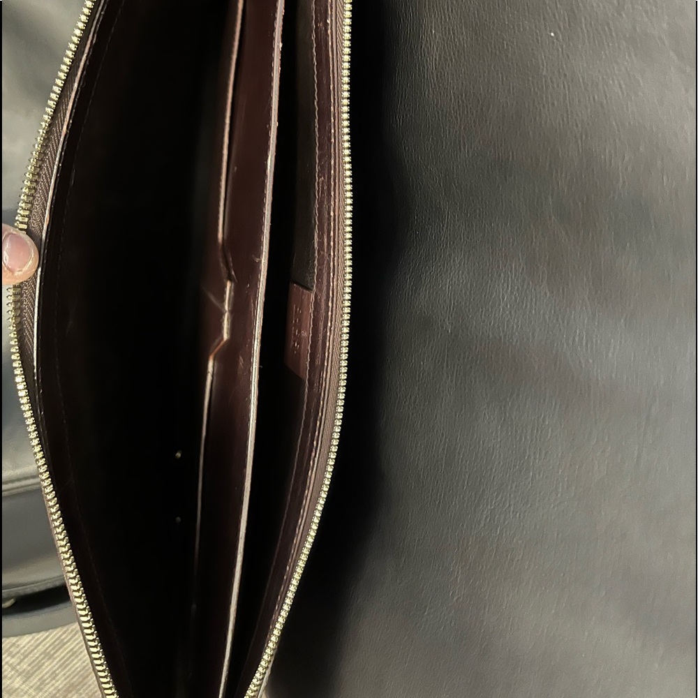 GUCCI Brown Leather Laptop holder as well as folder carrier